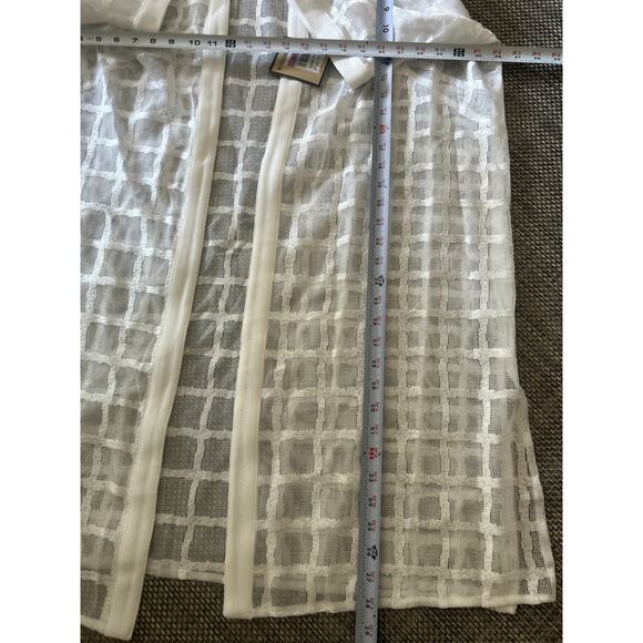 MAYA BROOKE NWT Duster Windowpane Sheer Mesh Open Duster Jacket White 22W - Picture 6 of 6